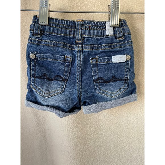 7 for all Mankind Medium-Wash Denim Rolled Bottom Shorts - Picture 3 of 9